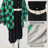 Halloweez Exclusive: Kamado Tanjirou Cosplay Outfit with Embroidered Haori and Matching Accessories - Halloweez